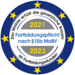 Emblem Fortbildungspflicht 2021 2023 weiss gross